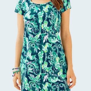 Lilly Pulitzer short sleeve Dress lemur print summer casual  xxs Pima cotton